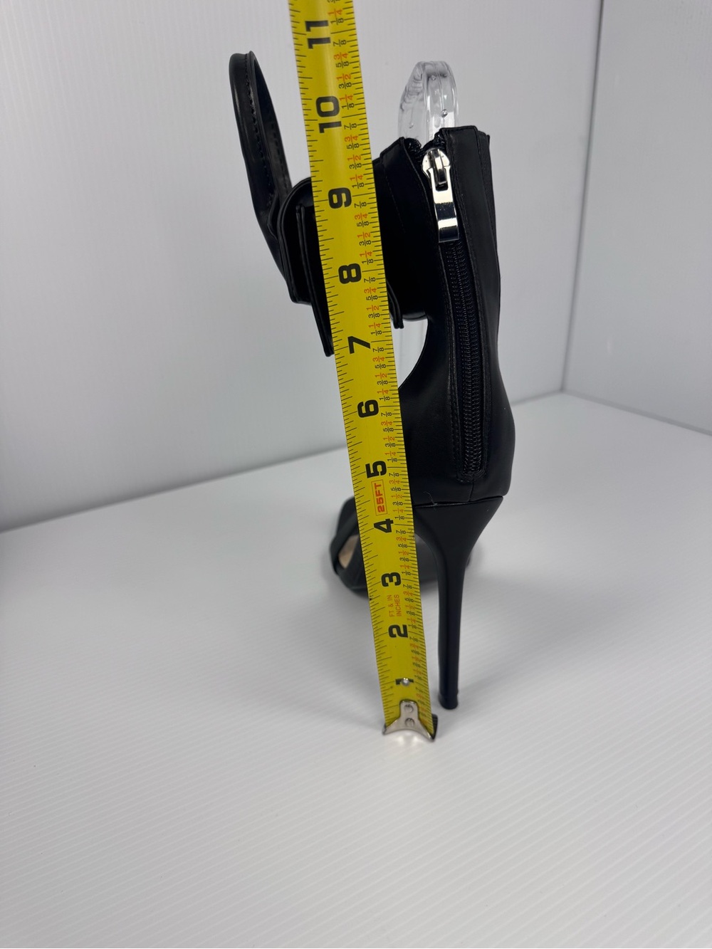 Azalea Wang Glenda Black Ankle Strap Stiletto Heels w/Mini Bag Detail Sz7.5 & 10 - Picture 8 of 9